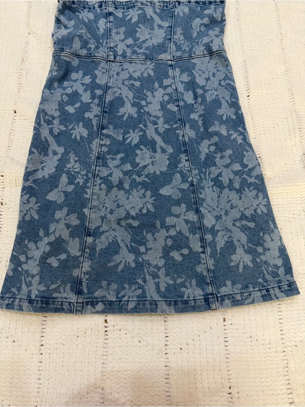 GAP Kids Floral Denim Button Front Dress Blue XXL 14-16 Sleeveless